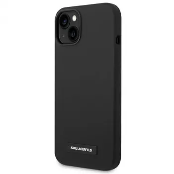Karl Lagerfeld KLHMP14MSLMP1K Funda rígida de silicona Plaque MagSafe para iPhone 14 Plus / 15 Plus 6,7