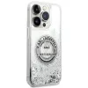 Karl Lagerfeld Funda rígida Liquid Glitter RSG Silver para iPhone 14 Pro 6,1