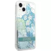 Guess GUHCP14SLFLSN Funda rígida Flower Liquid Glitter para Apple iPhone 13 / 14 / 15 6,1
