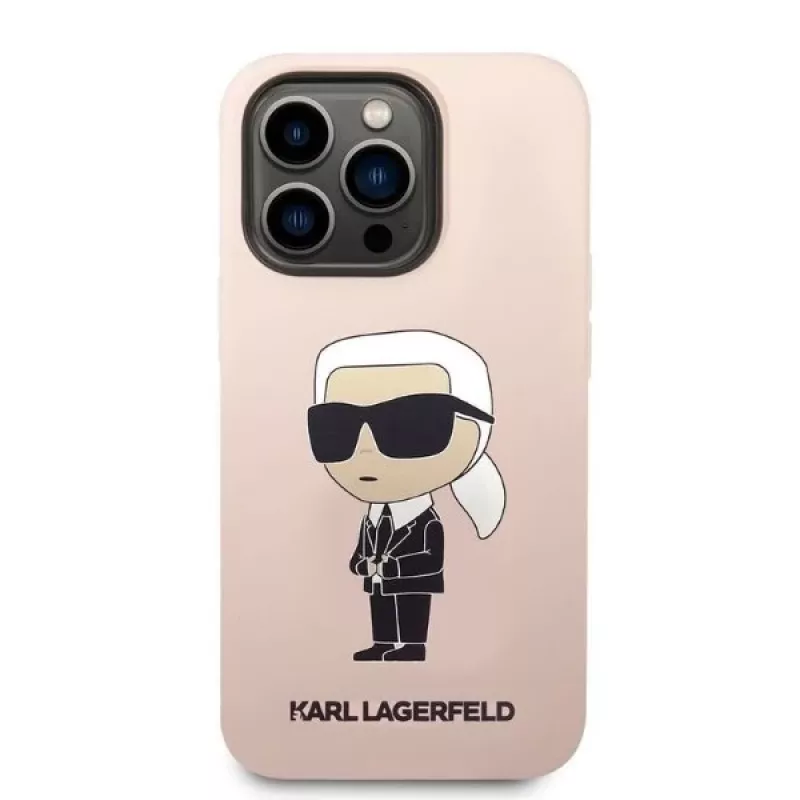 Karl Lagerfeld KLHCP14XSNIKBCP Funda rígida de silicona Ikonik para iPhone 14 Pro Max 6,7