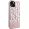 GUESS Funda rígida rosa GCube Stripes MagSafe para iPhone 13/14/15