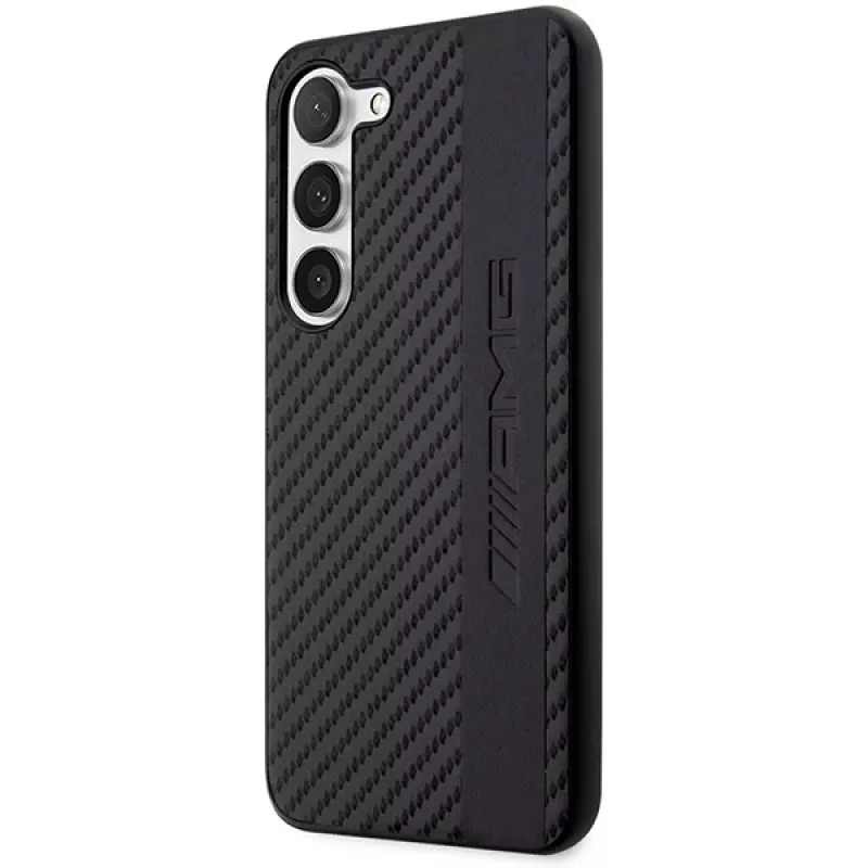 AMG Funda rígida para Samsung Galaxy S23+ (SM-S916) - Carbon Stripe & Embossed, negra