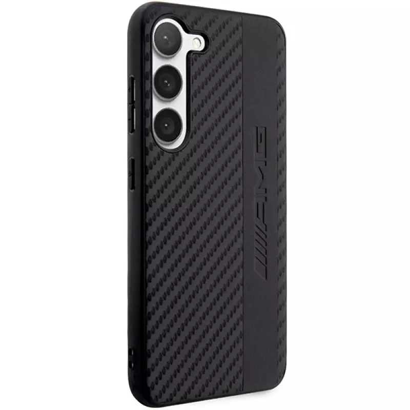 AMG Funda rígida para Samsung Galaxy S23+ (SM-S916) - Carbon Stripe & Embossed, negra