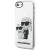 Karl Lagerfeld KLHCI8HNKCTGT Funda rígida transparente Glitter Karl & Choupette para iPhone 7/8/SE 2020 / SE 2022