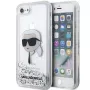 Karl Lagerfeld KLHCI8LNKHCH Funda rígida Glitter Karl Head para iPhone 7/8/SE 2020/SE 2022, plateada