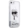 Karl Lagerfeld KLHCI8LNKHCH Funda rígida Glitter Karl Head para iPhone 7/8/SE 2020/SE 2022, plateada