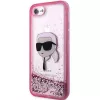 Karl Lagerfeld KLHCI8LNKHCP Funda rígida Glitter Karl Head para iPhone 7/8/SE 2020/SE 2022, rosa