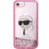 Karl Lagerfeld KLHCI8LNKHCP Funda rígida Glitter Karl Head para iPhone 7/8/SE 2020/SE 2022, rosa