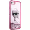 Karl Lagerfeld KLHCI8LNKHCP Funda rígida Glitter Karl Head para iPhone 7/8/SE 2020/SE 2022, rosa