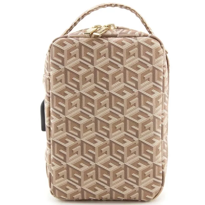 Guess GUHBHGCFSEW Bolso organizador Marrón GCube Stripe