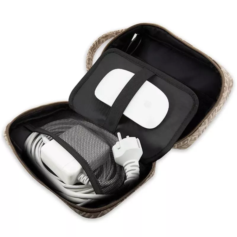 Guess GUHBHGCFSEW Bolso organizador Marrón GCube Stripe