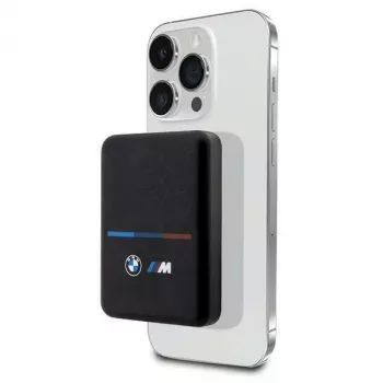 BMW M Collection Batería externa MagSafe 5000mAh Cargador inalámbrico 15W con cable USB-C Negro