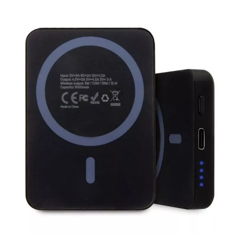 BMW M Collection Batería externa MagSafe 5000mAh Cargador inalámbrico 15W con cable USB-C Negro