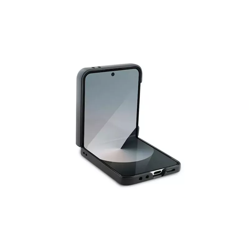 BMW Funda rígida Carbon Blue Line para Samsung Galaxy Z Flip6 / Z Flip7 FE - Negra