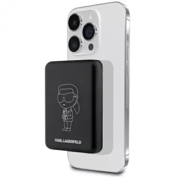 Karl Lagerfeld Ikonik Batería externa inalámbrica MagSafe 3000mAh Negra