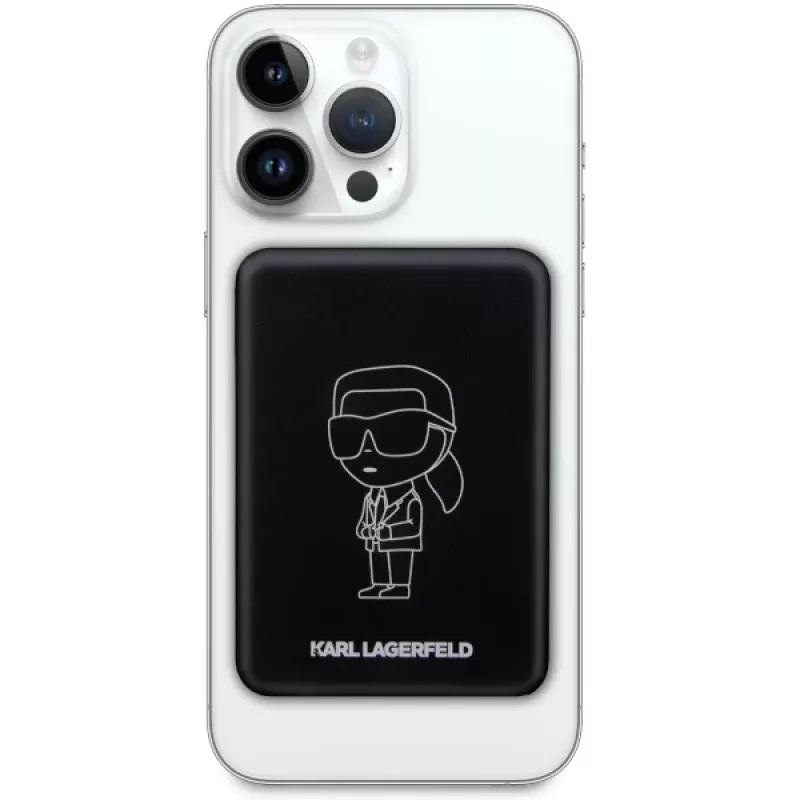 Karl Lagerfeld Ikonik Batería externa inalámbrica MagSafe 3000mAh Negra