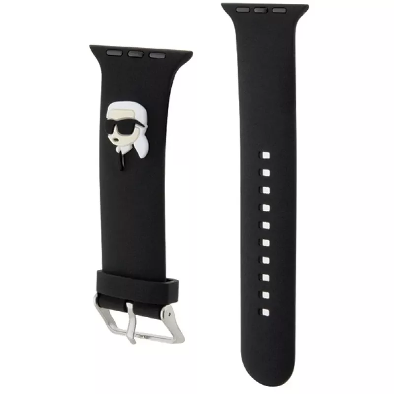 Karl Lagerfeld Pulsera 3D Rubber Karl Head para Apple Watch 38/40/41mm Negra