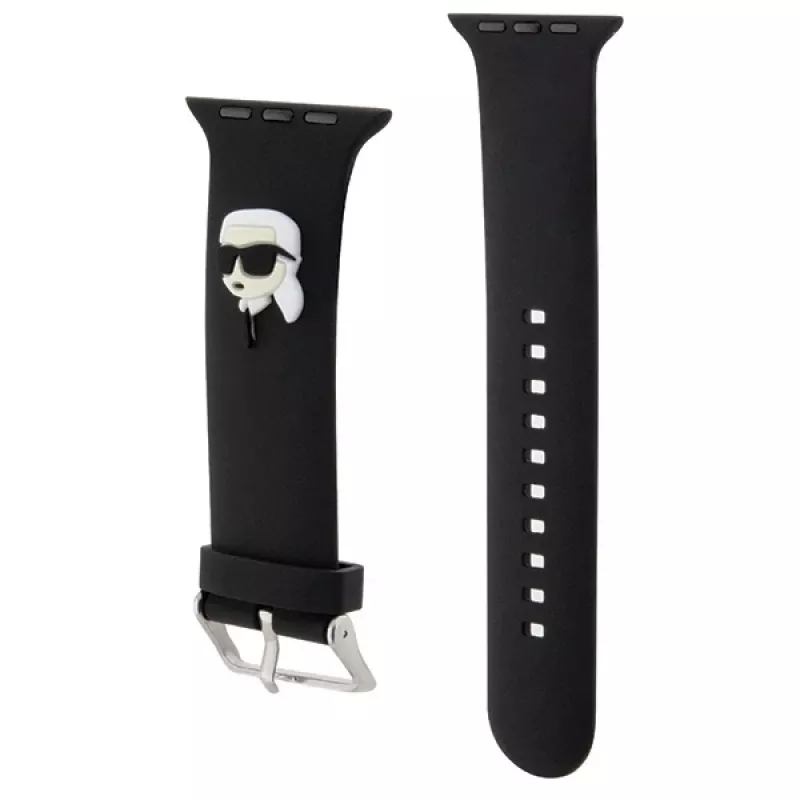 Karl Lagerfeld Correa 3D Rubber Karl Head para Apple Watch 42/44/45/49mm Negra