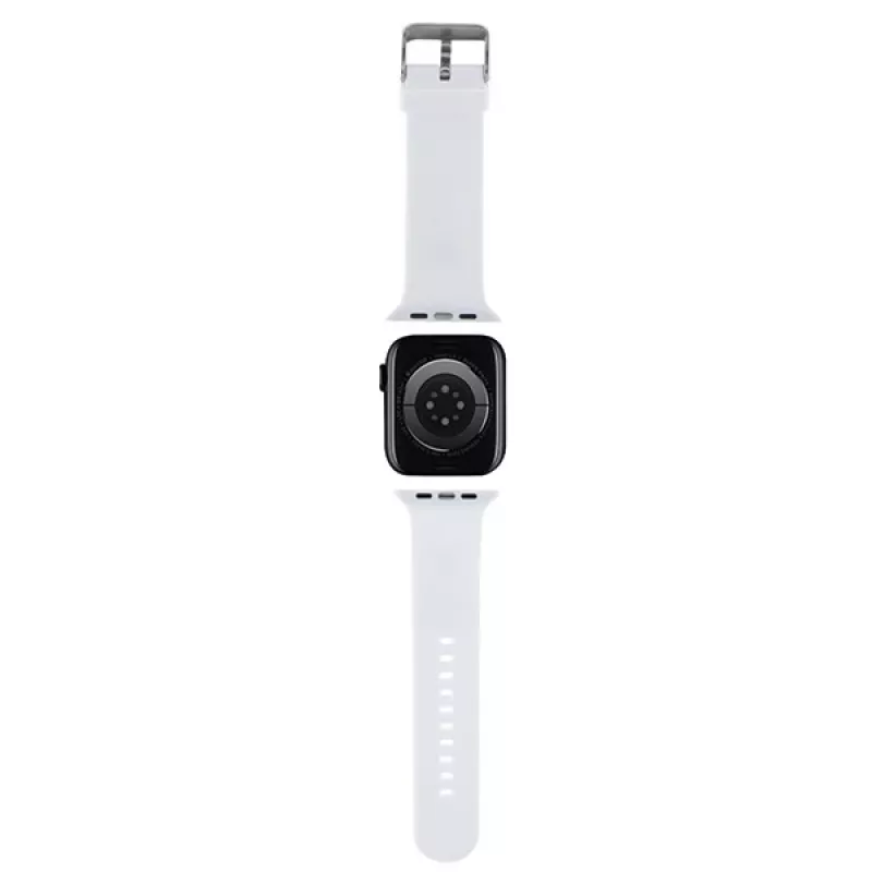 Karl Lagerfeld Pulsera 3D Rubber Karl Head para Apple Watch 42/44/45/49mm Blanca
