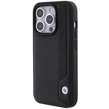 BMW BMHCP15X22RBDK Funda rígida de piel Blue Dots para iPhone 15 Pro Max 6,7