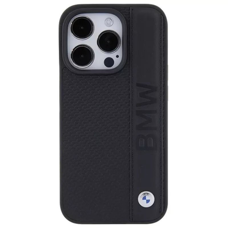 BMW BMHCP15L22RDPK Funda rígida de piel para iPhone 15 Pro 6,1