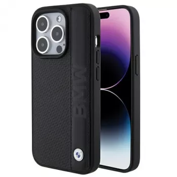 BMW M Collection Funda rígida de piel para iPhone 15 Pro Max 6,7
