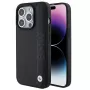 BMW M Collection Funda rígida de piel para iPhone 15 Pro Max 6,7 inch Negra Textured & Stripe