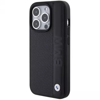 BMW M Collection Funda rígida de piel para iPhone 15 Pro Max 6,7