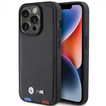 BMW Funda Leather Stamp Tricolor para iPhone 15 Pro 6,1