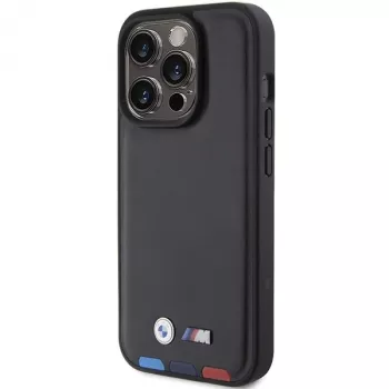 BMW Funda Leather Stamp Tricolor para iPhone 15 Pro 6,1