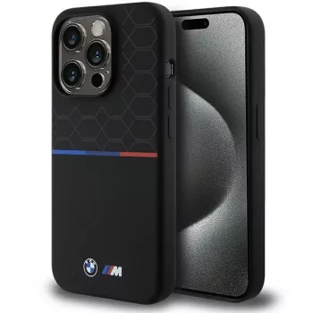 BMW M Funda rígida de silicona Pattern MagSafe para Apple iPhone 15 Pro 6,1