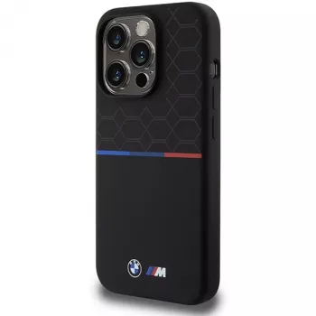 BMW M Funda rígida de silicona Pattern MagSafe para Apple iPhone 15 Pro 6,1