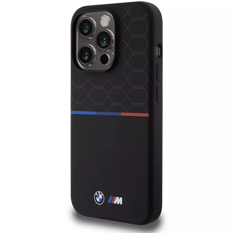 BMW M Funda rígida de silicona Pattern MagSafe para Apple iPhone 15 Pro 6,1