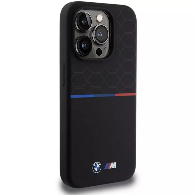 BMW M Funda rígida de silicona Pattern MagSafe para Apple iPhone 15 Pro 6,1