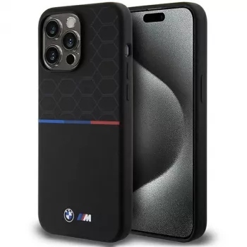 BMW M Funda rígida de silicona Pattern MagSafe para iPhone 15 Pro Max 6,7