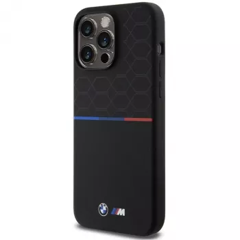 BMW M Funda rígida de silicona Pattern MagSafe para iPhone 15 Pro Max 6,7