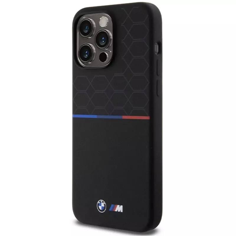 BMW M Funda rígida de silicona Pattern MagSafe para iPhone 15 Pro Max 6,7