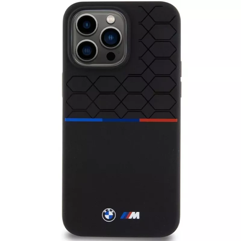 BMW M Funda rígida de silicona Pattern MagSafe para iPhone 15 Pro Max 6,7