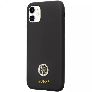 Guess GUHCN614DGPK Funda rígida de silicona Logo Strass 4G Funda trasera para Apple iPhone 11 / Xr 6,1