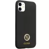 Guess GUHCN614DGPK Funda rígida de silicona Logo Strass 4G Funda trasera para Apple iPhone 11 / Xr 6,1