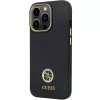 Guess GUHCP13LM4DGPK Funda rígida de silicona para iPhone 13 Pro / 13 Logo Strass 4G Negra