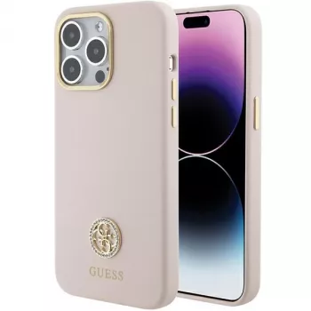 Guess GUHCP15XM4DGPP Funda rígida de silicona para iPhone 15 Pro Max 6,7