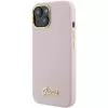 Guess GUHCP15SSMBSLP Funda rígida de silicona Script Metal Logo & Frame para Apple iPhone 15 / 14 / 13 6,1