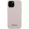 Guess GUHCP15SSMBSLP Funda rígida de silicona Script Metal Logo & Frame para Apple iPhone 15 / 14 / 13 6,1