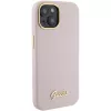 Guess GUHCP15SSMBSLP Funda rígida de silicona Script Metal Logo & Frame para Apple iPhone 15 / 14 / 13 6,1