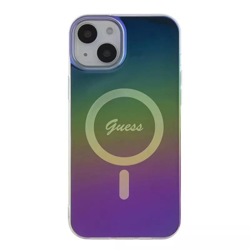 Guess Funda trasera IML Iridescent MagSafe para Apple iPhone 15 Plus, Multicolor