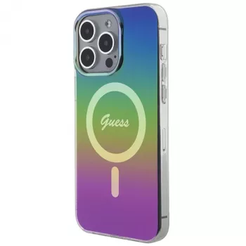 Guess Funda IML Iridescent MagSafe para iPhone 15 Pro Max (Multicolor)
