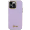 Guess GUHCP15LPGMCSL Funda rígida Glitter Glossy Script para iPhone 15 Pro 6,1