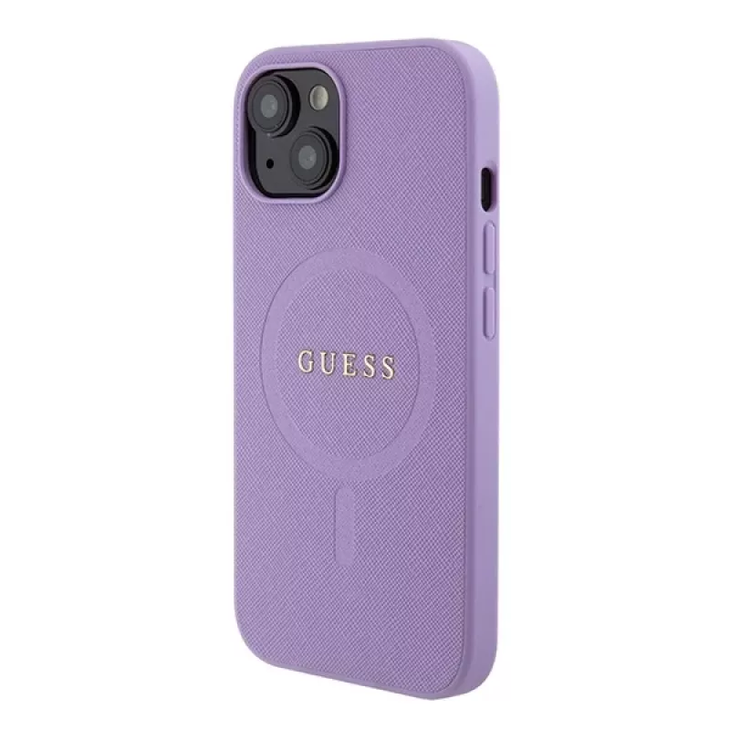 Guess GUHMP15MPSAHMCU Funda rígida MagSafe Saffiano para iPhone 15 Plus / 14 Plus 6,7