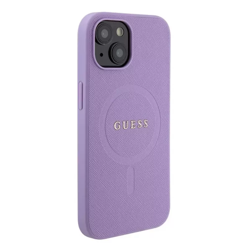 Guess GUHMP15MPSAHMCU Funda rígida MagSafe Saffiano para iPhone 15 Plus / 14 Plus 6,7